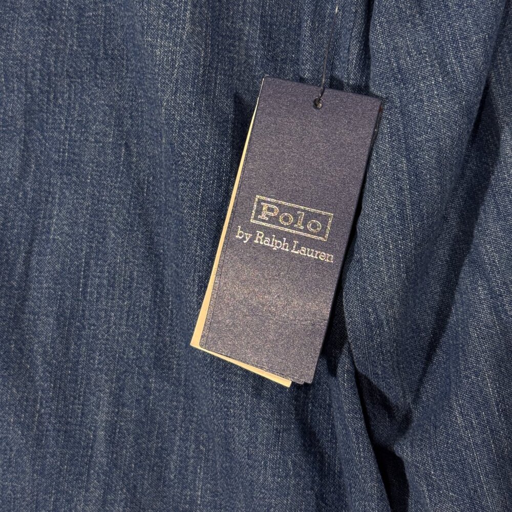 Polo Ralph Lauren Slim-Fit Denim Shirt Womens Size 12 Merced Wash - Picture 9 of 9